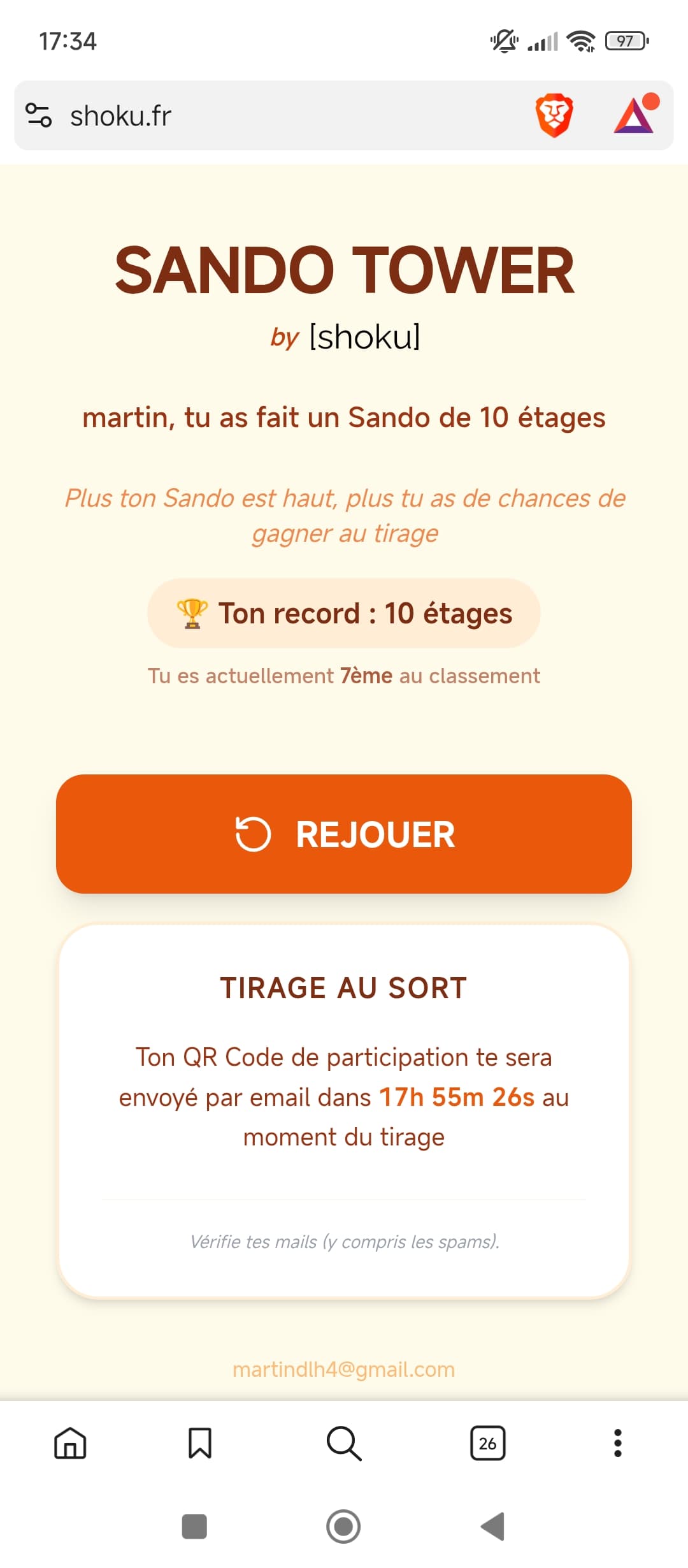 Affichage du résultat.